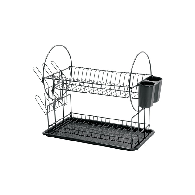 ETR-3 Escurridor negro de acero con 2 niveles para trastes