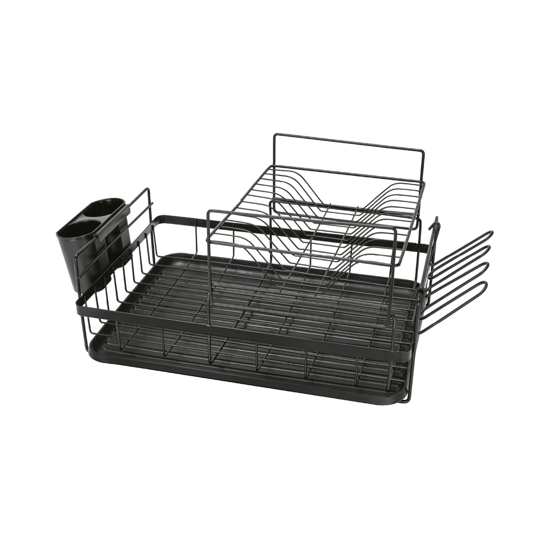 ETR-4 Escurridor negro de acero con 2 niveles para trastes, grande