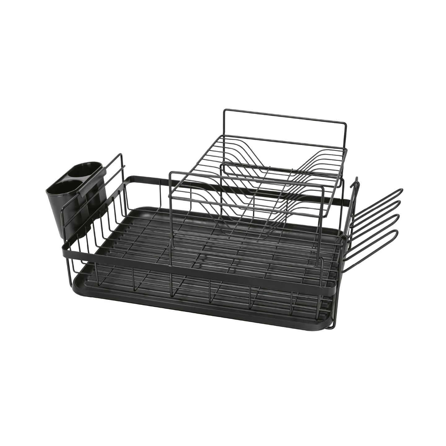 ETR-4 Escurridor negro de acero con 2 niveles para trastes, grande