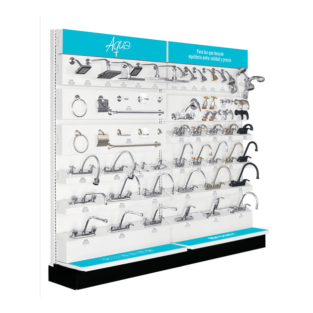 EX-AQ-GO Exhibidor tipo góndola, FOSET AQUA