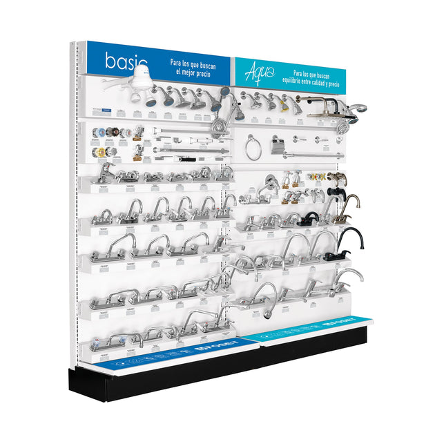 EX-BAQ-GO Exhibidor tipo góndola, FOSET BASIC AQUA