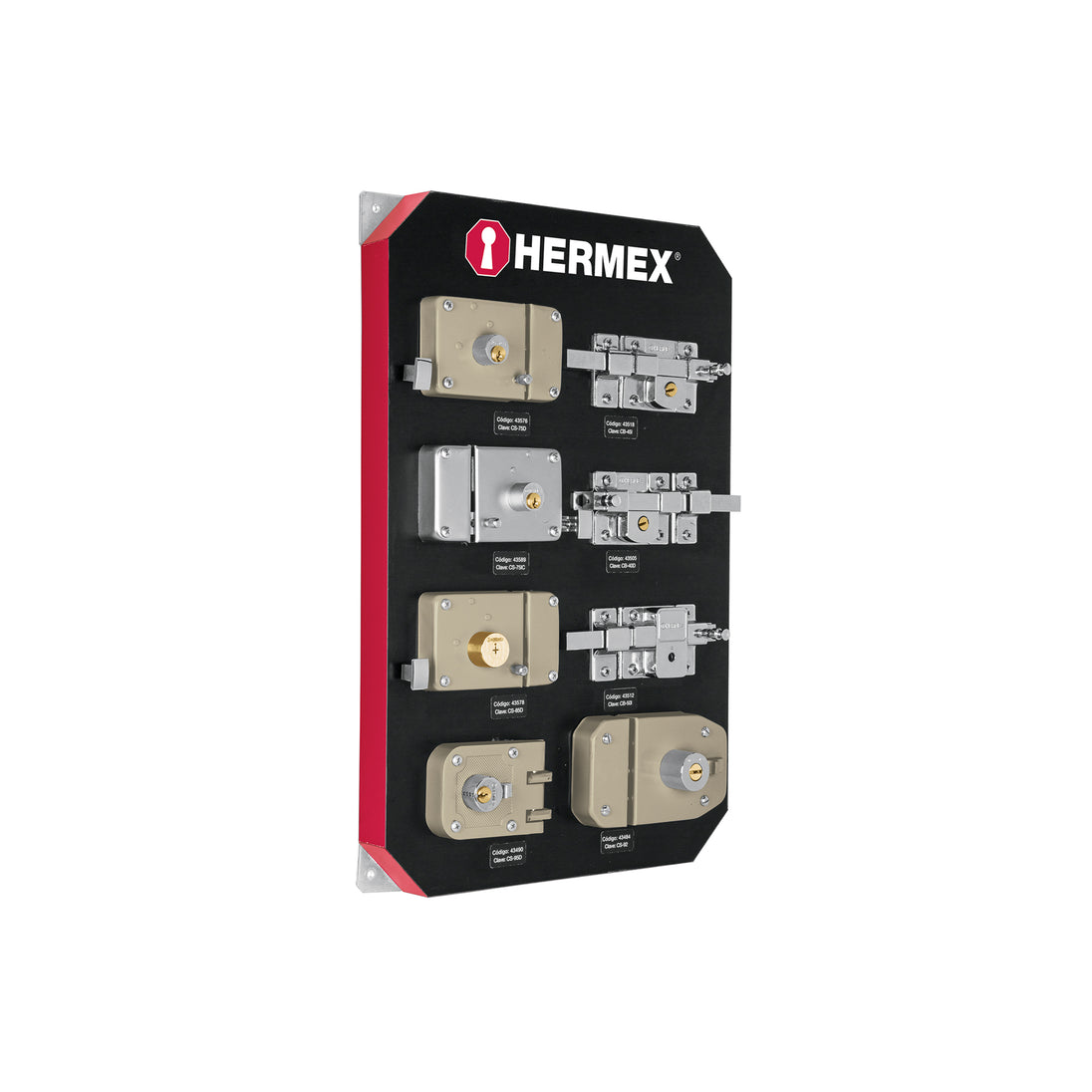 EX-HE-SB Exhibidor con cerraduras, HERMEX