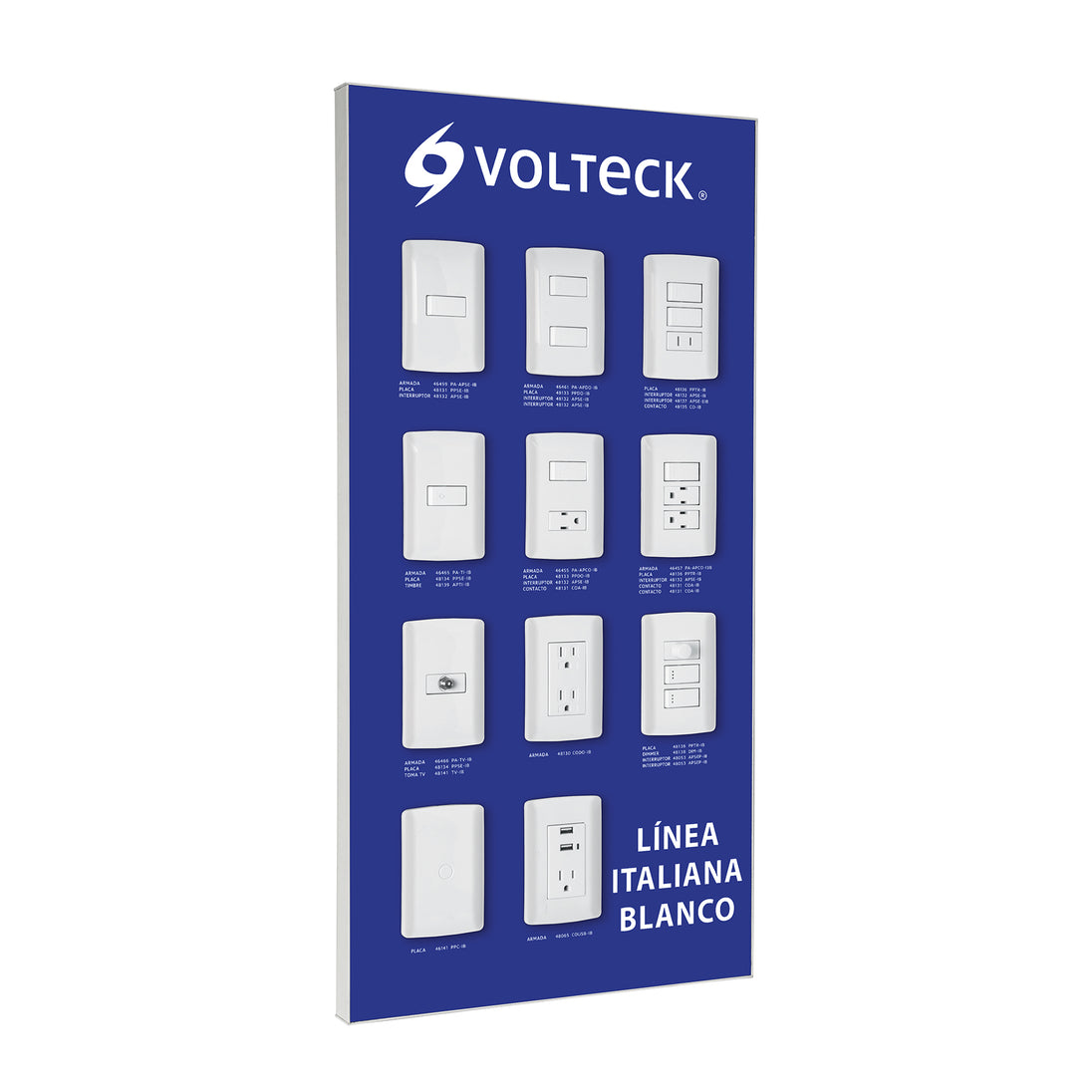 EX-LIB-VK Exhibidor línea italiana blanco, VOLTECK