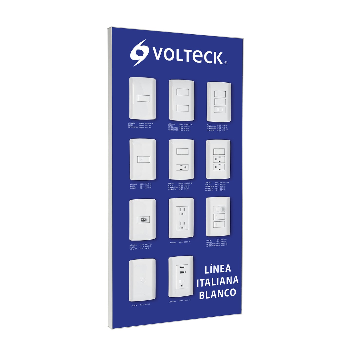 EX-LIB-VK Exhibidor línea italiana blanco, VOLTECK