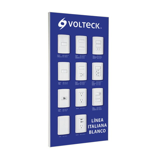 EX-LIB-VK Exhibidor línea italiana blanco, VOLTECK