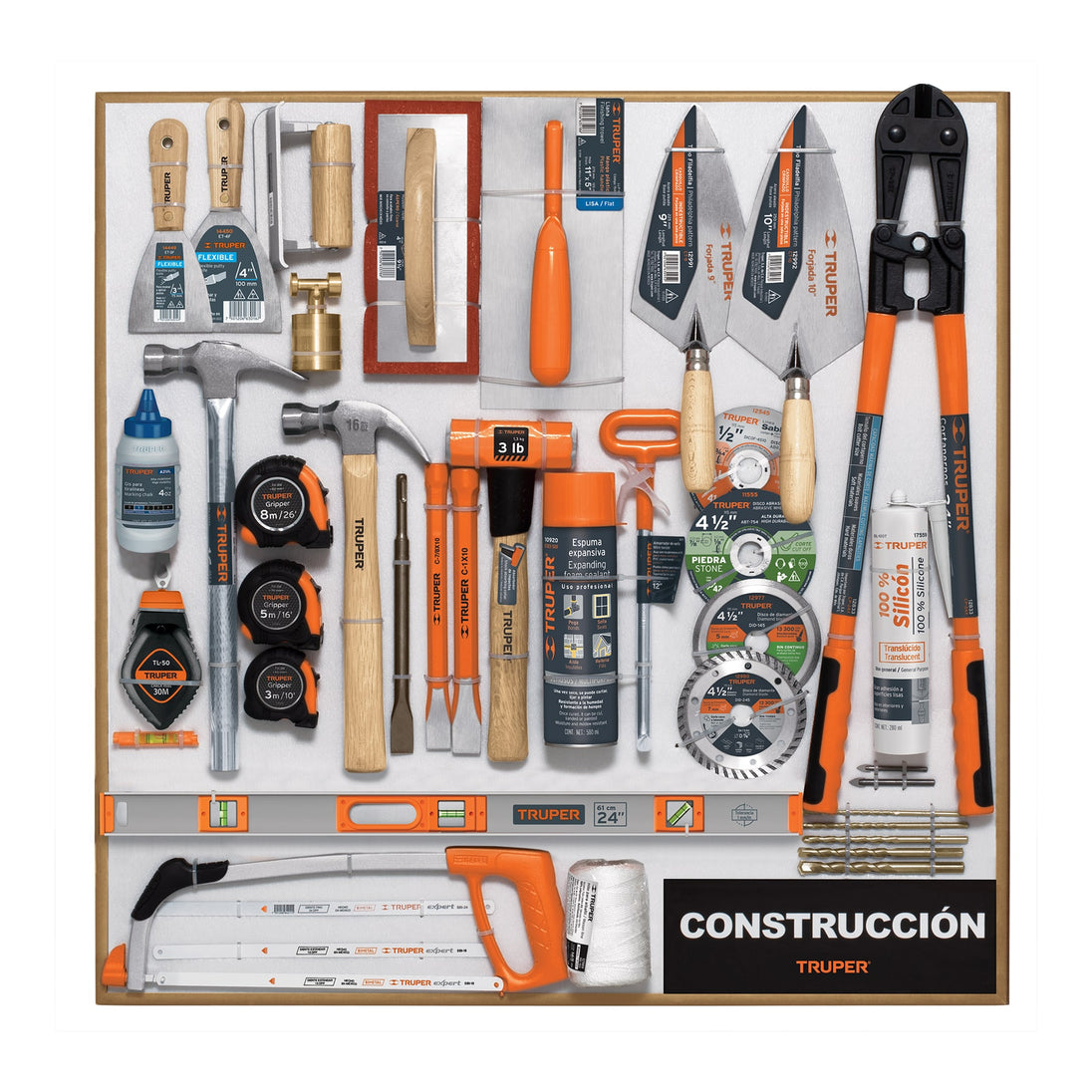 EX80-CON-1T Exhibidor de Construcción, 80x80 cm, 1 tablero