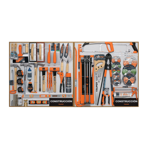 EX80-CON-2T Exhibidor de Construcción, 80x80 cm, 2 tableros