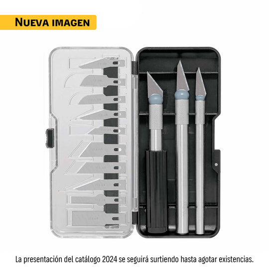 EXA-13P Juego de exactos con 13 cuchillas en estuche, PRETUL