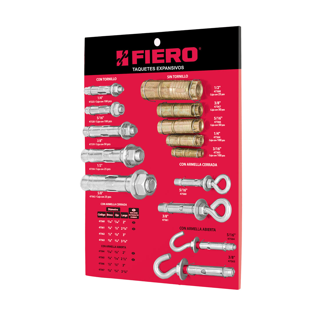 EXF-EXP Exhibidor FIERO de taquetes expansivos