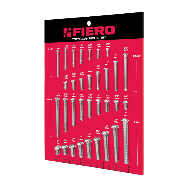 EXF-TORE Muestrario FIERO para identificar medidas tornillos estufa