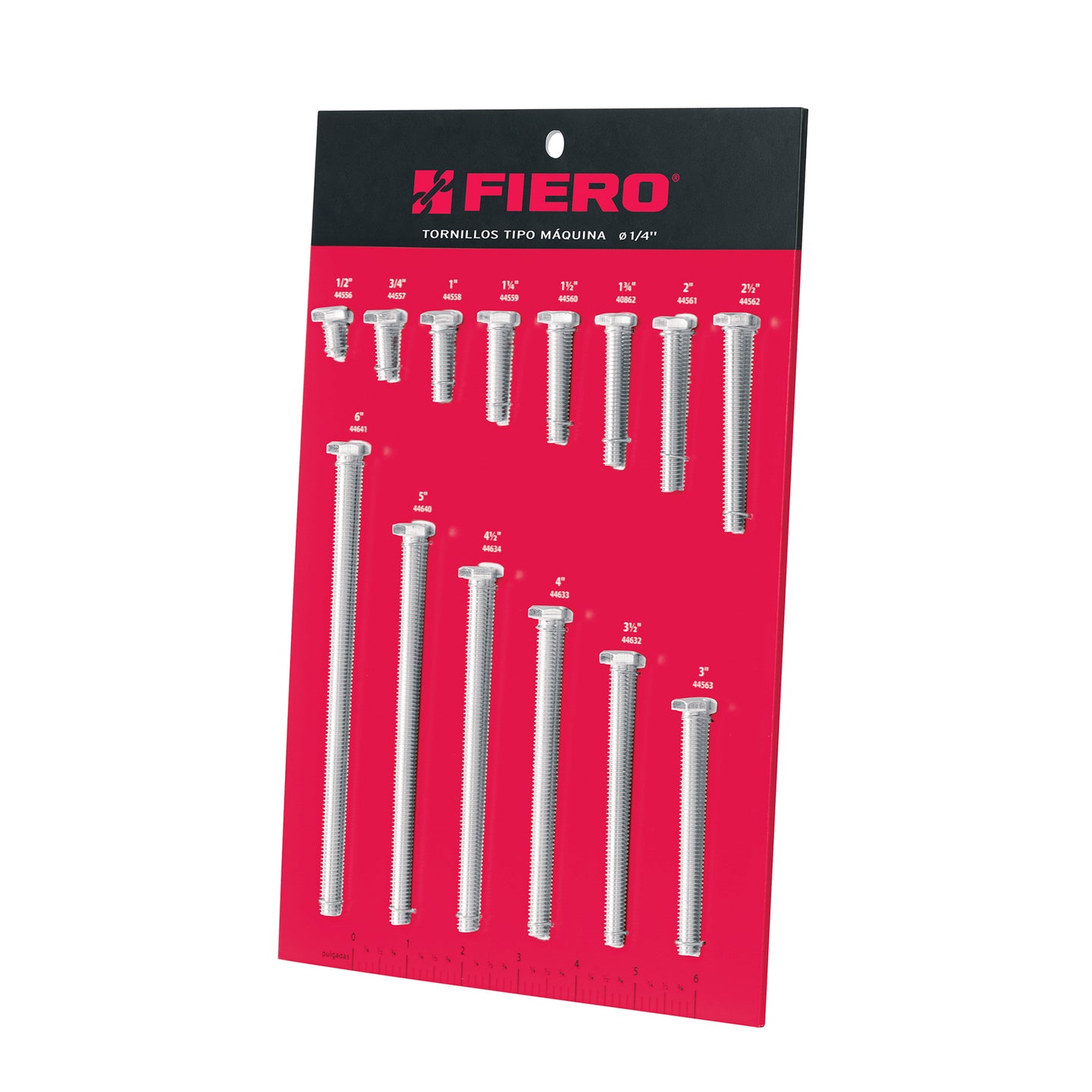 EXF-TORM-1/4 Exhibidor FIERO con tornillos tipo máquina, 1/4"