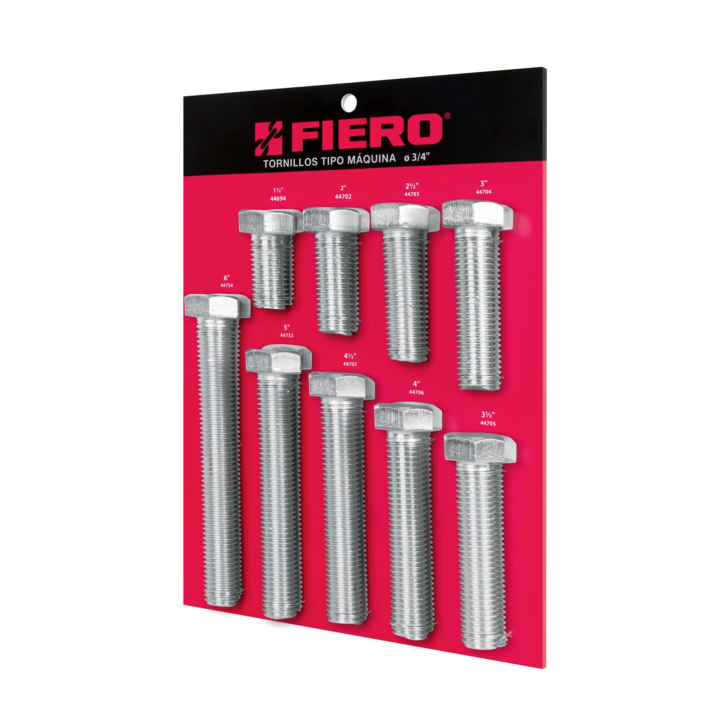 EXF-TORM-3/4 Exhibidor FIERO con tornillos tipo máquina, 3/4"