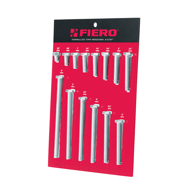 EXF-TORM-5/16 Exhibidor FIERO con tornillos tipo máquina, 5/16"