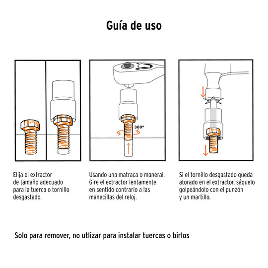 Juego Extractores Truper EXT-4T 4 Pzs 17-22mm | Acero Cr-Mo 50 HRC