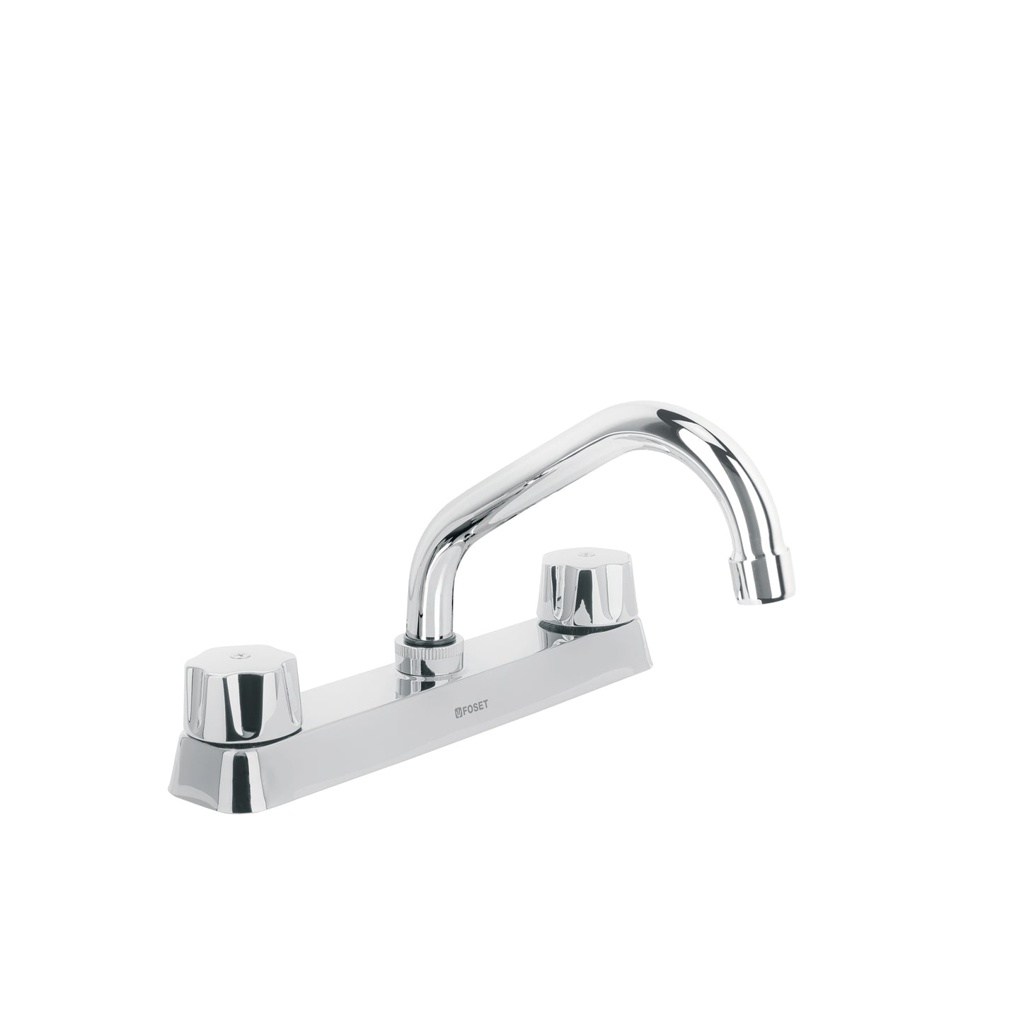 F-317 Mezcladora 8" fregadero cromo, cuello corto,hexagonal, BASIC