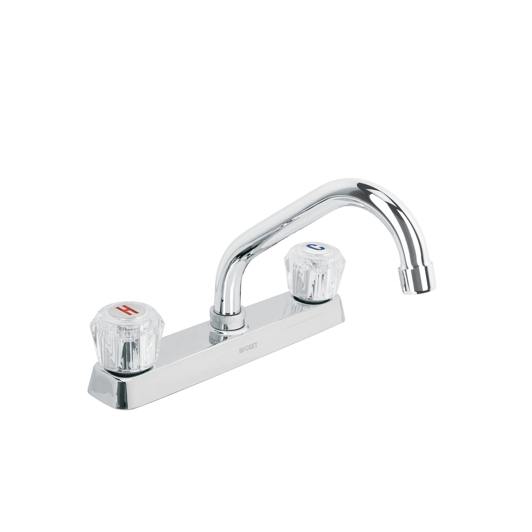 F-317A Mezcladora 8" fregadero cromo, cuello corto, acrílico, BASIC
