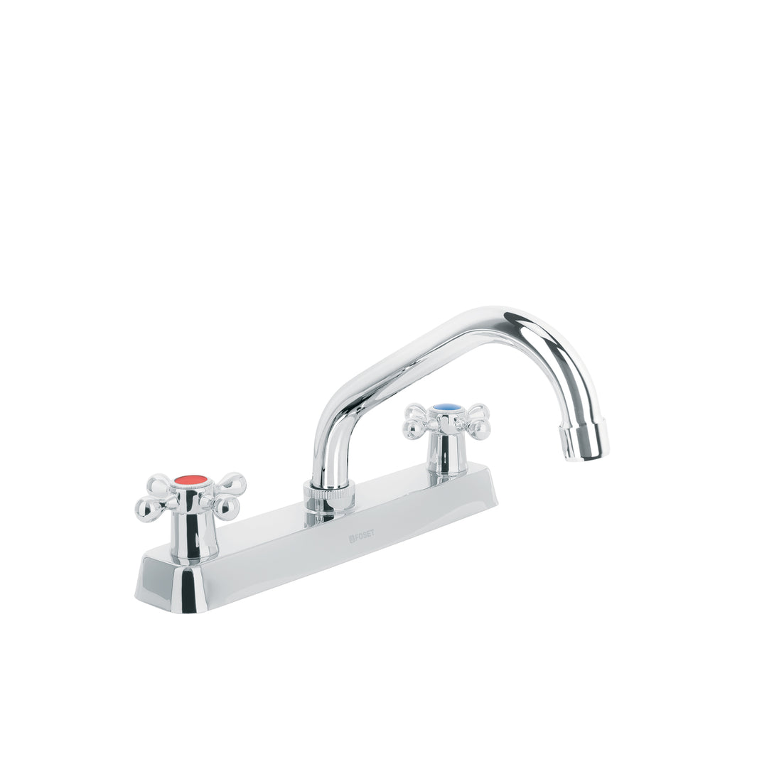 F-317E Mezcladora 8" fregadero cromo, cuello corto, cruceta, BASIC