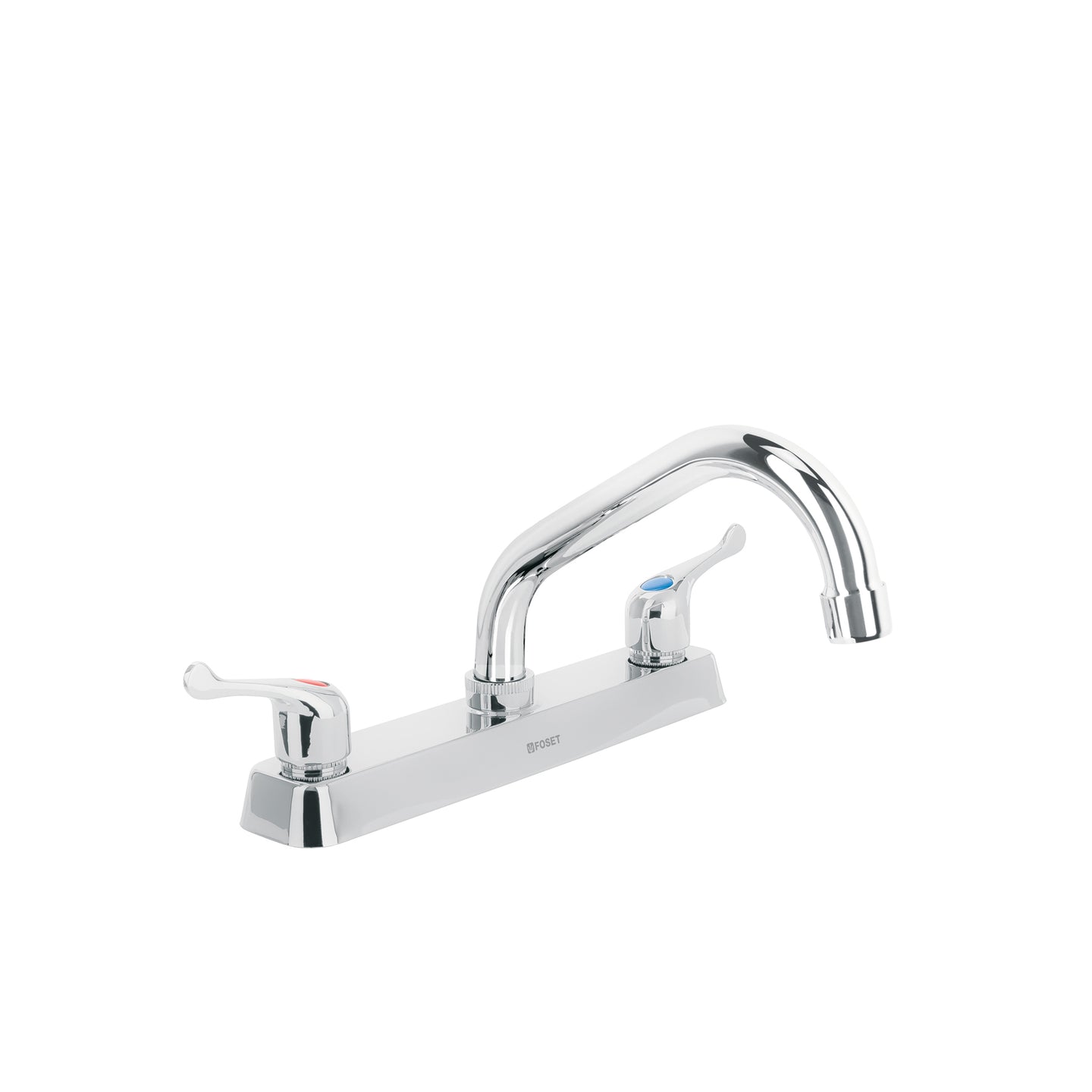 F-317P Mezcladora 8" fregadero cromo, cuello corto, palanca, BASIC