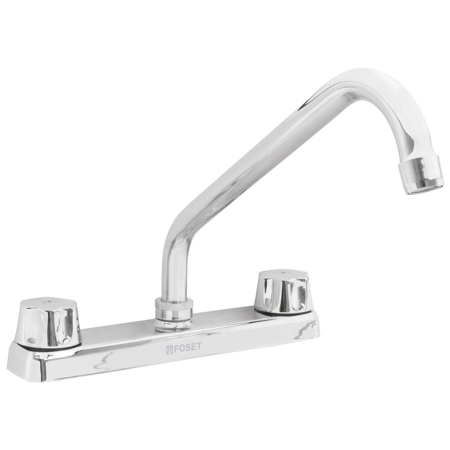 F-318-C Mezcladora 8" fregadero cromo, cuello largo,compresión,BASIC