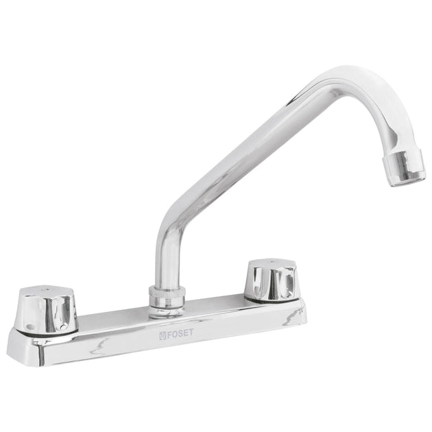 F-318-C Mezcladora 8" fregadero cromo, cuello largo,compresión,BASIC