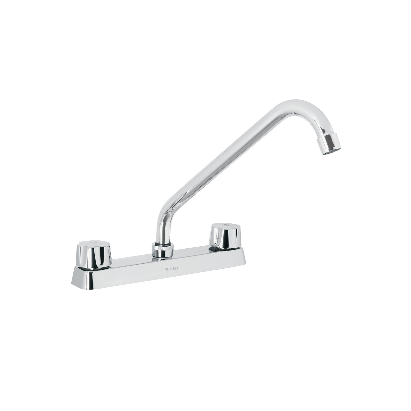F-318 Mezcladora 8" fregadero cromo, cuello largo,hexagonal, BASIC
