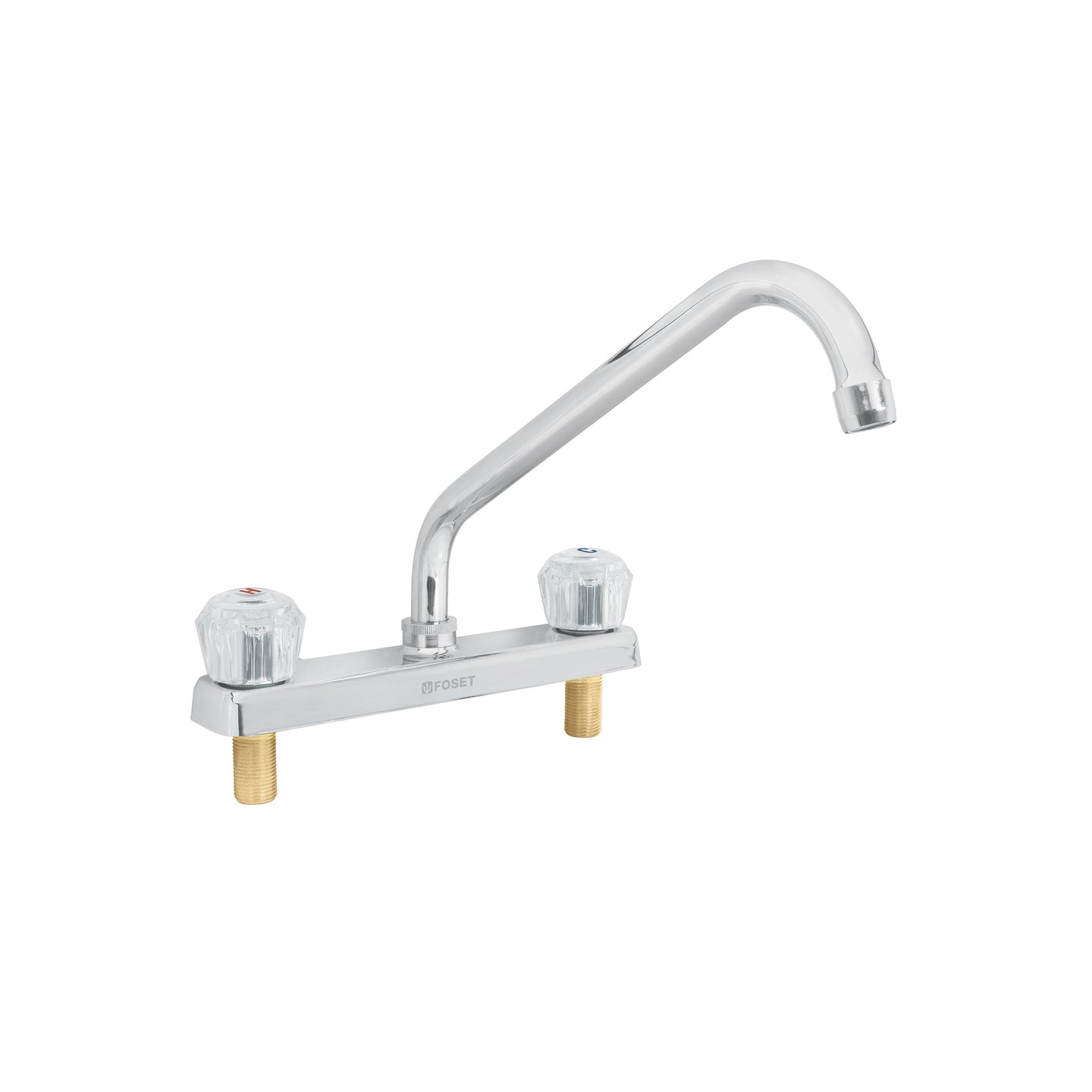 F-318A Mezcladora 8" fregadero cromo, cuello largo, acrílico, BASIC