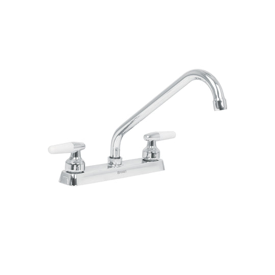 F-318I Mezcladora 8" fregadero cromo, cuello largo, cono, BASIC