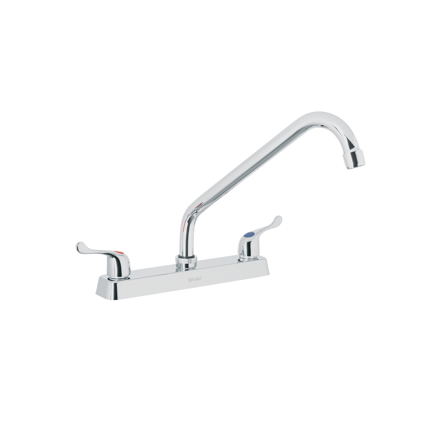 F-318P Mezcladora 8" fregadero cromo, cuello largo, palanca, BASIC
