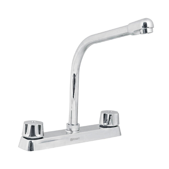 F-319-C Mezcladora 8" fregadero cromo, cuello cobra,compresión,BASIC