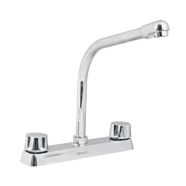 F-319-C Mezcladora 8" fregadero cromo, cuello cobra,compresión,BASIC