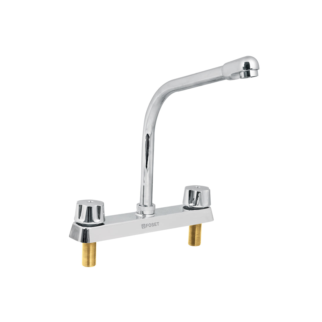F-319 Mezcladora 8" fregadero cromo, cuello cobra,hexagonal, BASIC