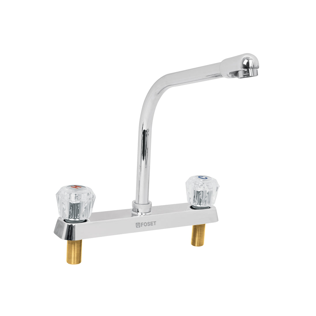 F-319A Mezcladora 8" fregadero cromo, cuello cobra, acrílico, BASIC