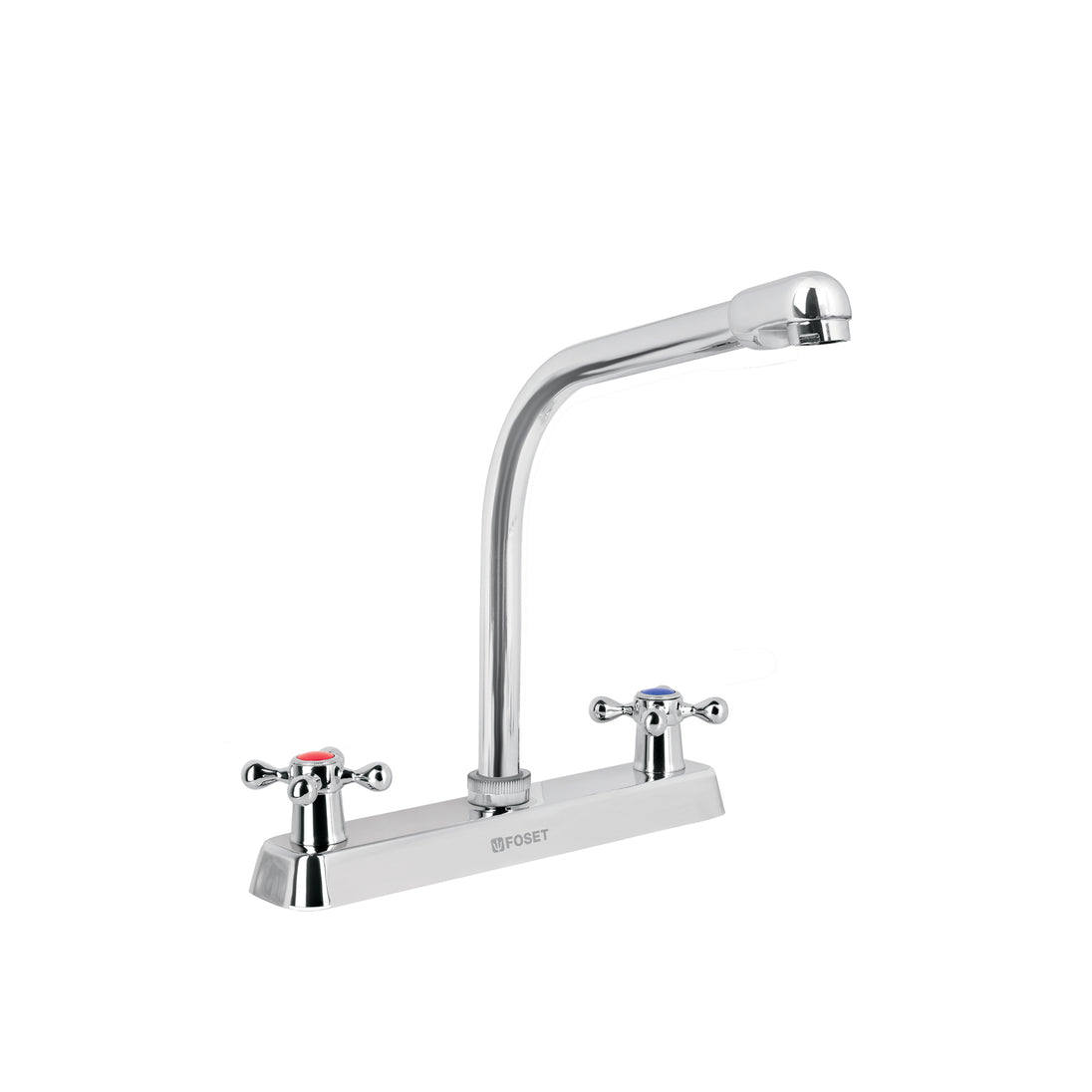 F-319E Mezcladora 8" fregadero cromo, cuello cobra, cruceta, BASIC