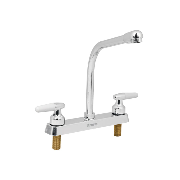 F-319I Mezcladora 8" fregadero cromo, cuello cobra, cono, BASIC