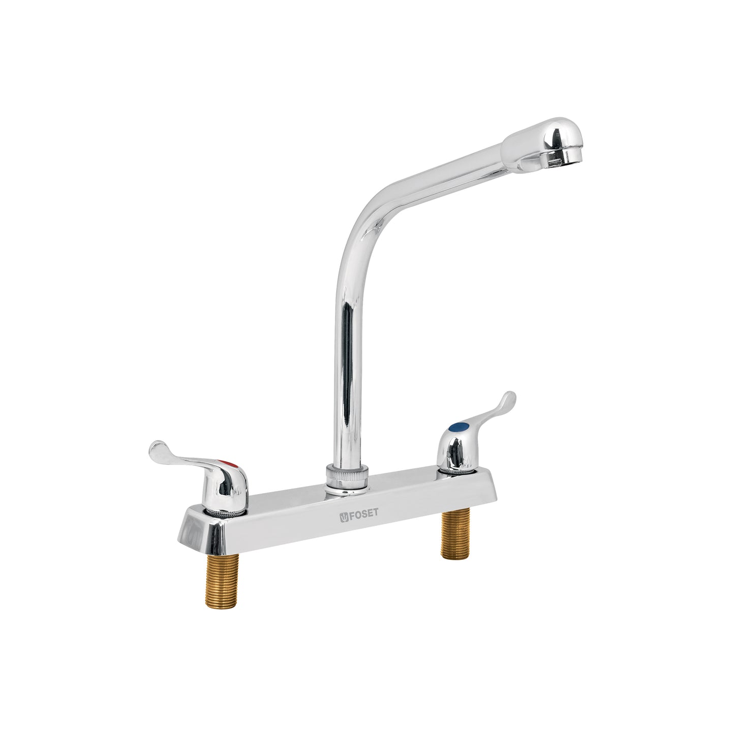 F-319P Mezcladora 8" fregadero cromo, cuello cobra, palanca, BASIC