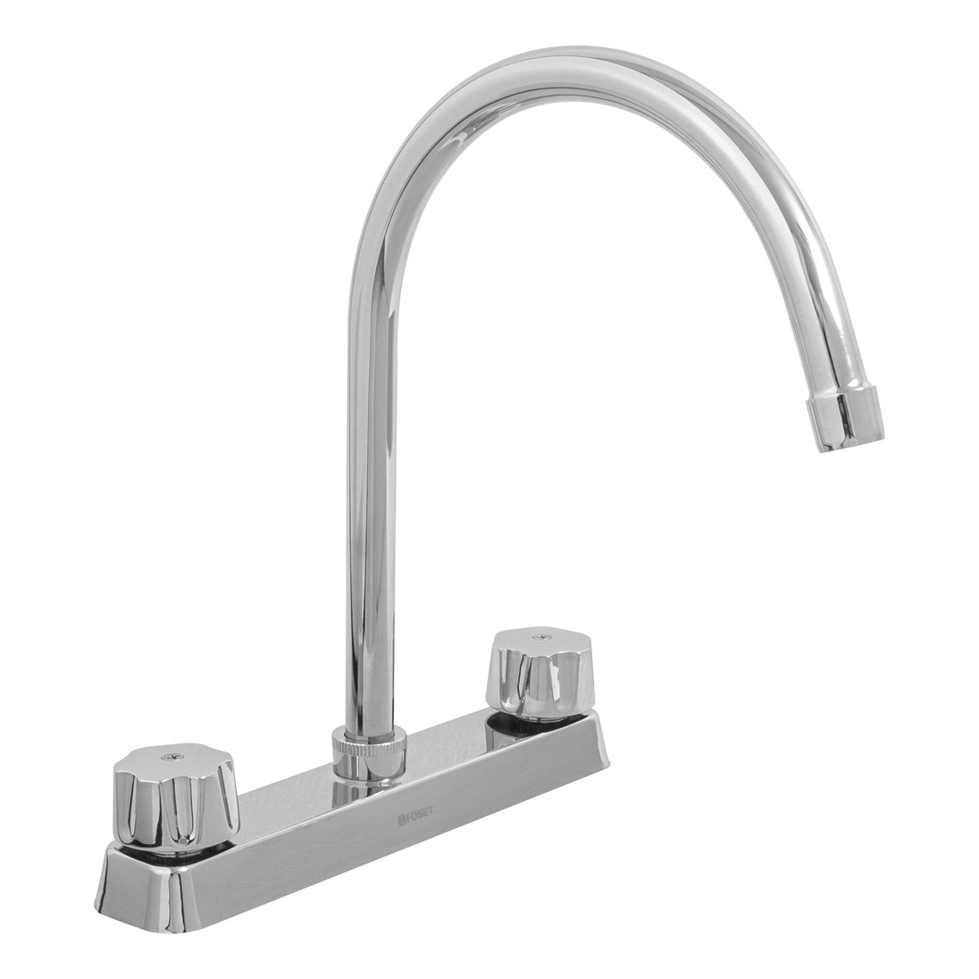 F-320-C Mezcladora 8" fregadero cromo, cuello curvo,compresión,BASIC