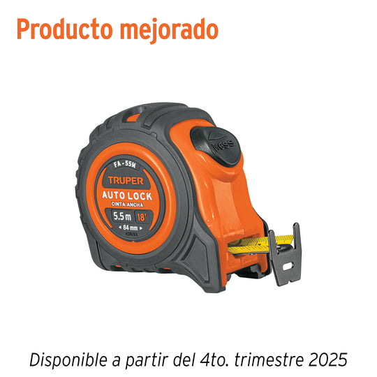 FA-55M Flexómetro Auto-Lock contra impactos 5.5 m cinta 25 mm
