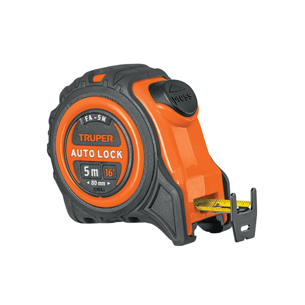 FA-5M Flexómetro Auto-Lock contra impactos 5 m cinta 19 mm, Truper