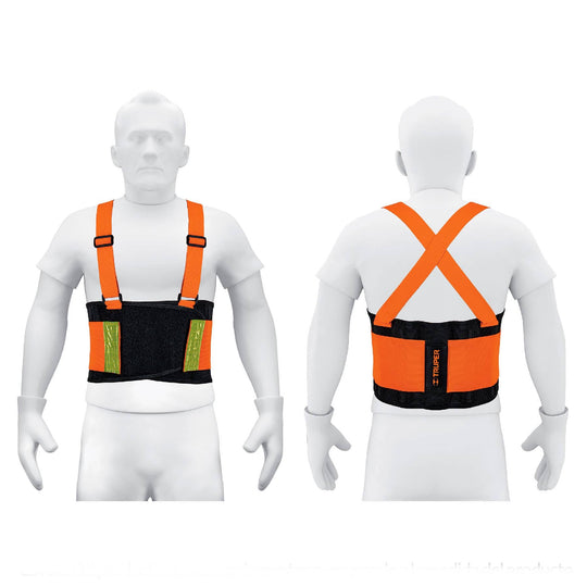 FAJA-XLN Faja lumbar naranja con cintas de alta visibilidad,XG,TRUPER