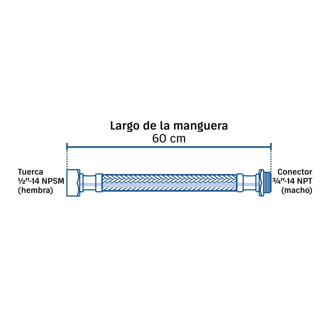Manguera trenzada acero inoxidable Foset FBO-1260XM