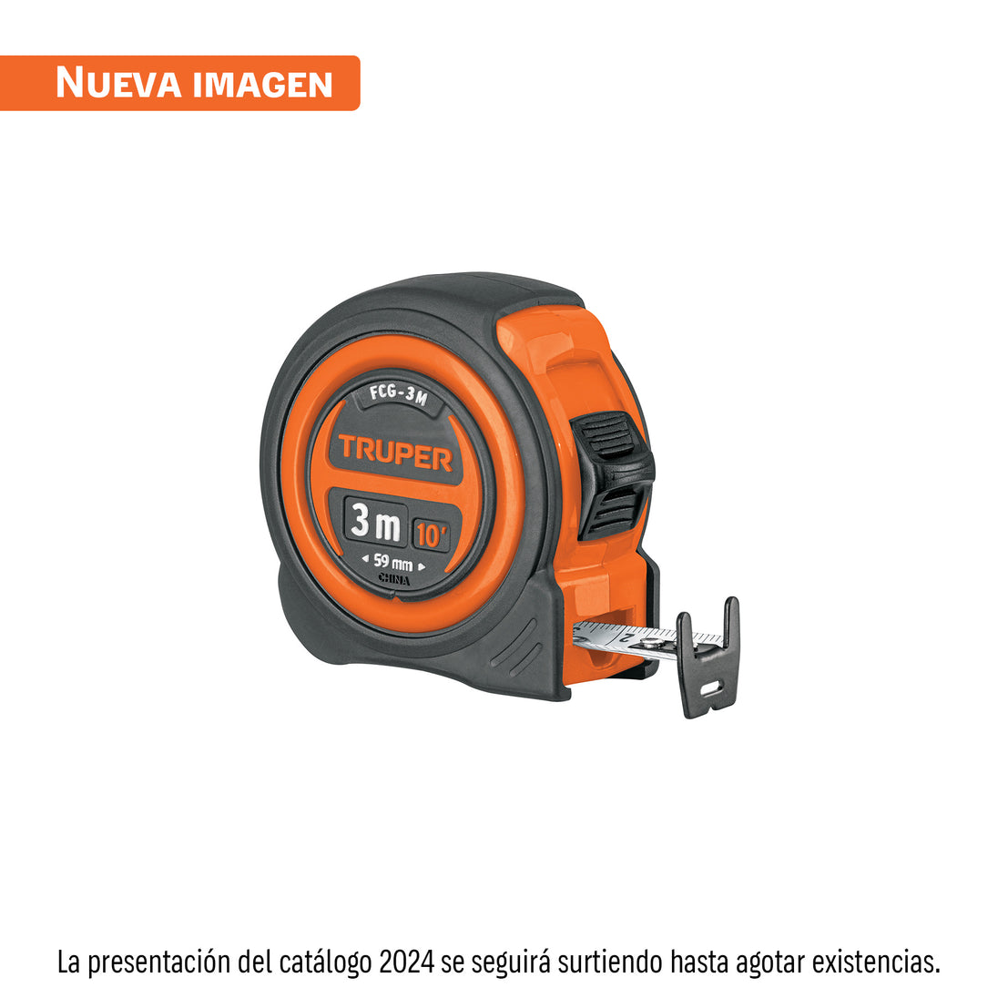 FCG-3M Flexómetro compacto contra impactos 3 m cinta 16 mm, TRUPER