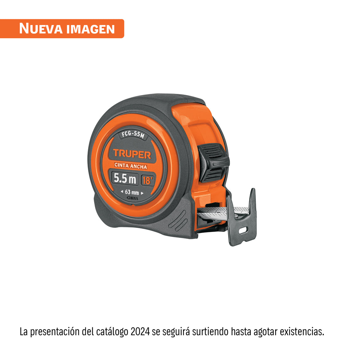 FCG-55M Flexómetro compacto contra impactos 5.5 m cinta 25 mm,TRUPER