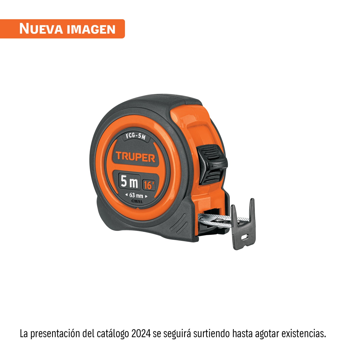 FCG-5M Flexómetro compacto contra impactos 5 m cinta 19 mm, TRUPER