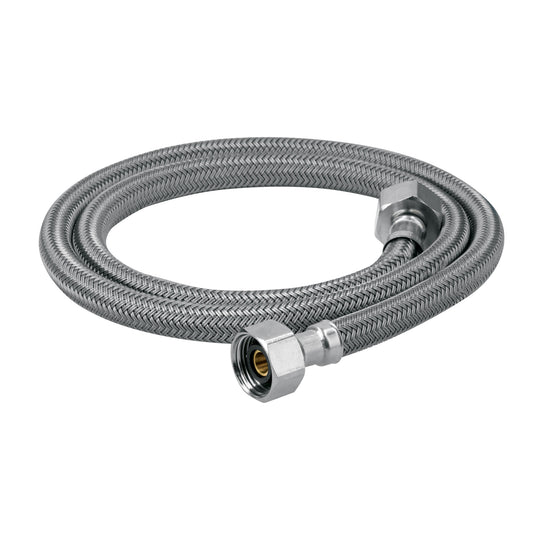 FFR-100V Manguera lavabo/fregadero, vinilo gris, 1/2" x 1/2", 100 cm