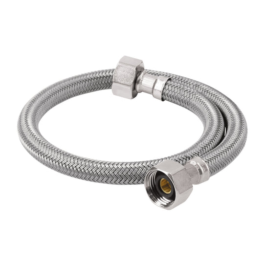 FFR-55V Manguera lavabo/fregadero, vinilo gris, 1/2" x 1/2", 55 cm