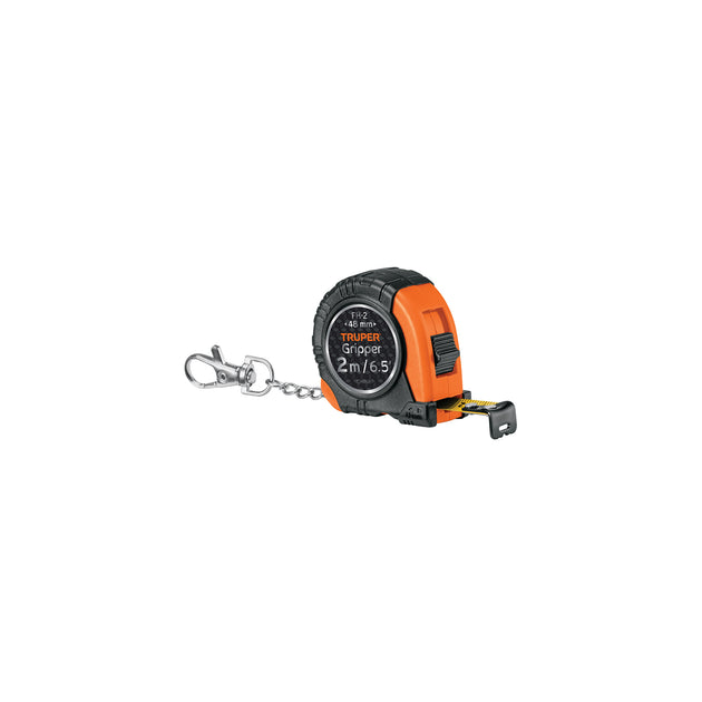 FH-2 Flexómetro Gripper de 2 m tipo llavero, cinta 13 mm, Truper