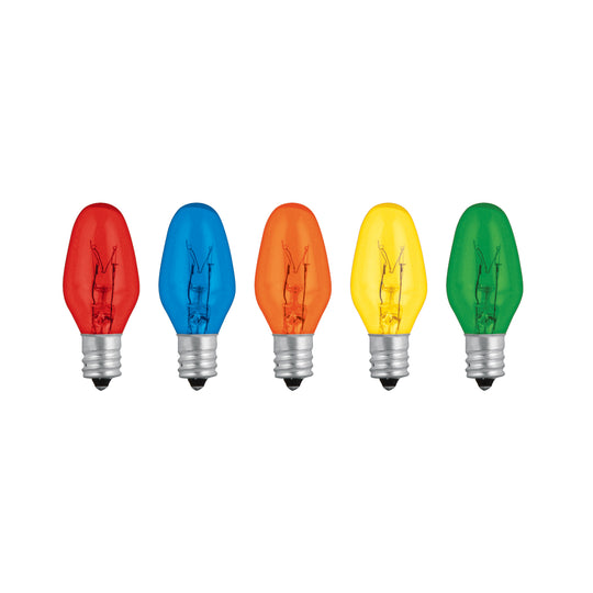 FI-50C Caja con 50 focos incandescentes de colores base E12 7.5W