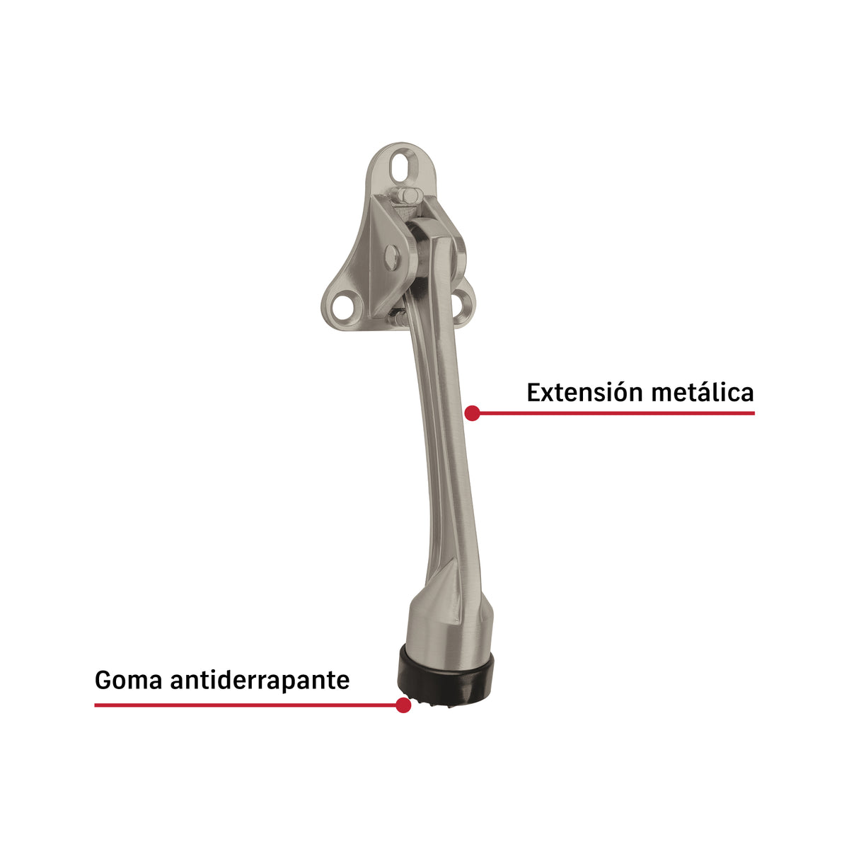 Tope Puerta Metálico Níquel Satinado Hermex FIPU-4 107mm