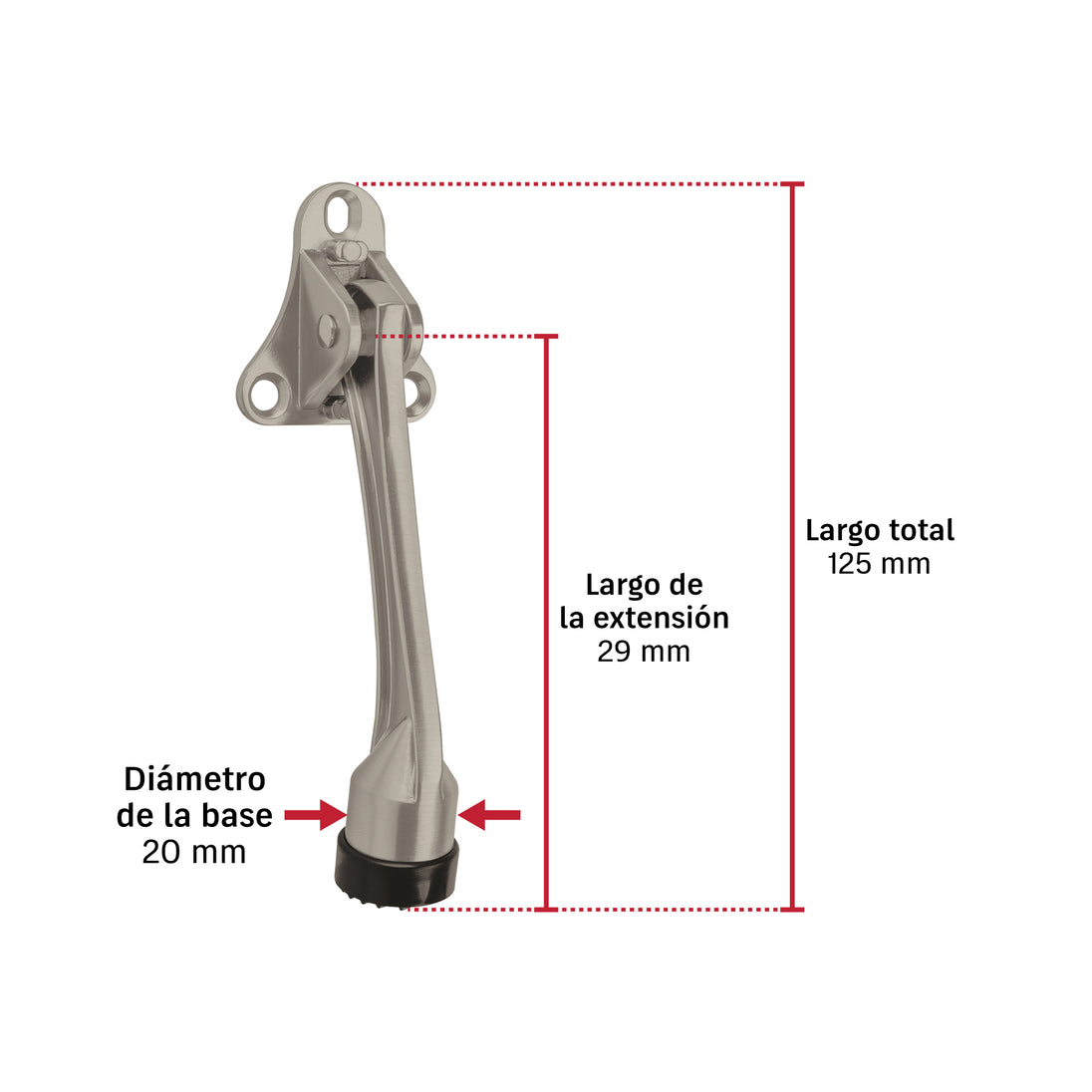 Tope Puerta Metálico Níquel Satinado Hermex FIPU-4 107mm