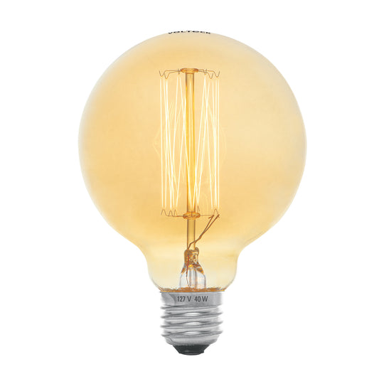 FIV-40G Lámpara incandescente vintage 40 W tipo globo, Volteck